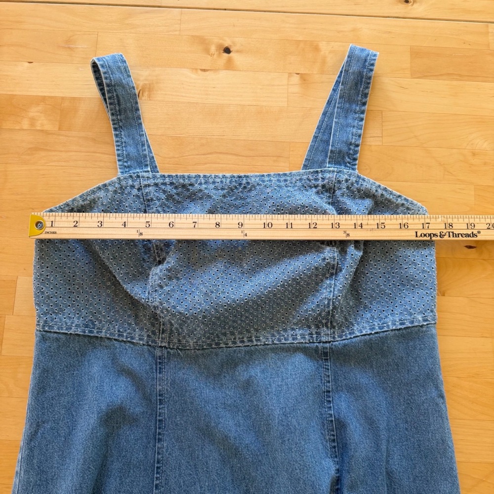 Sketches Clothing Vintage 100% Cotton Denim Eyelet Detailed Maxi Dress Size 10 - Picture 7 of 8